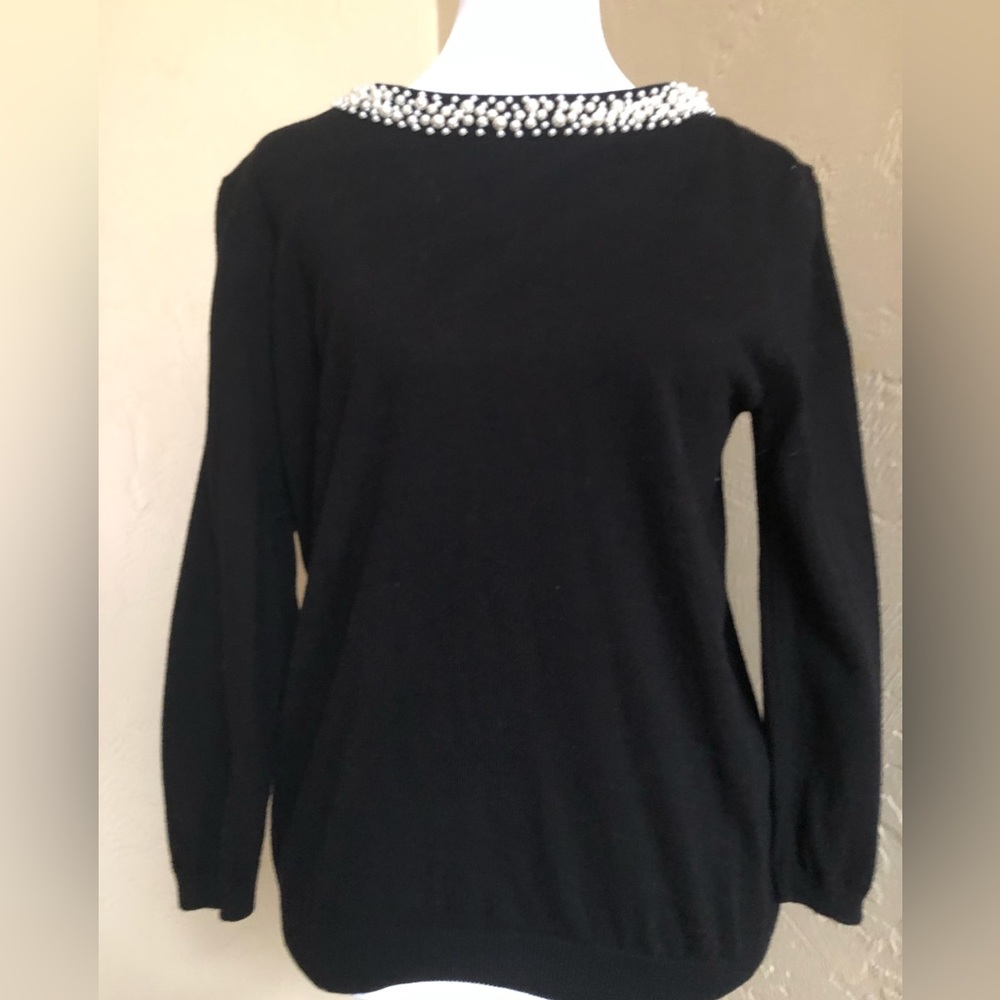 Pearl neckline sweater